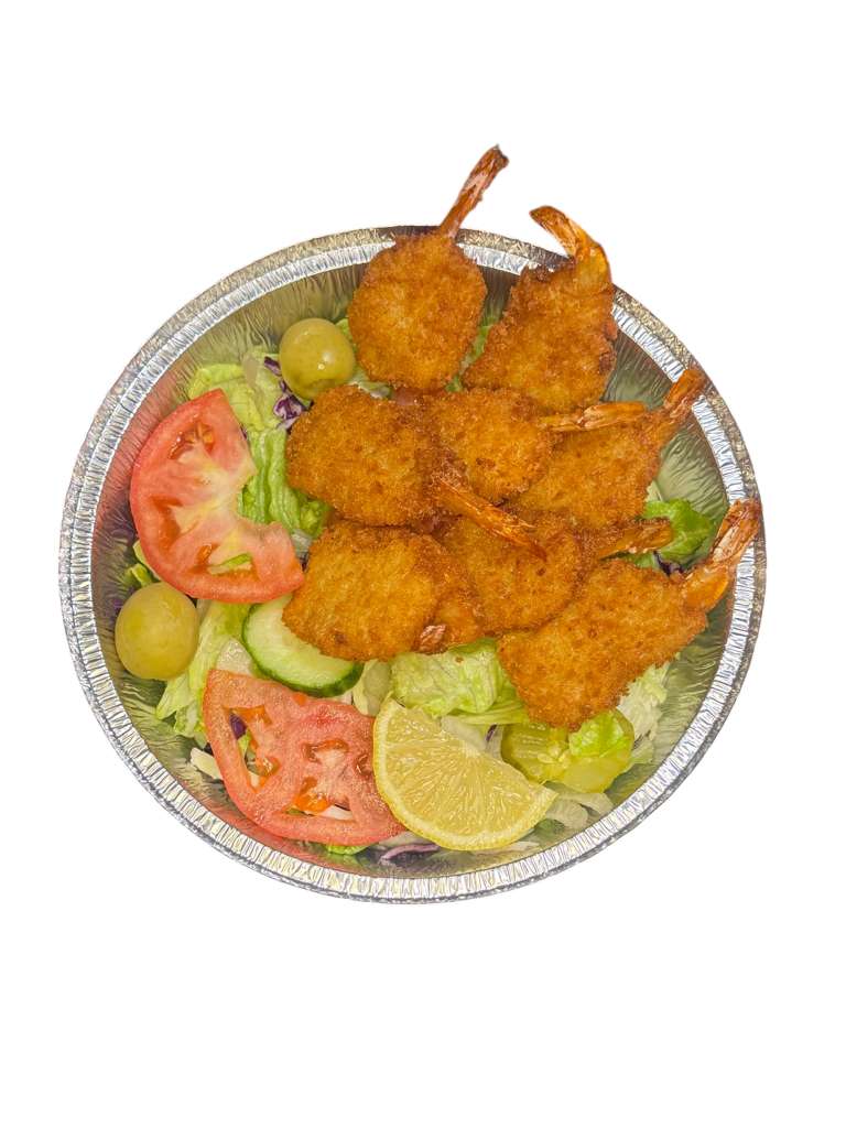8 Pcs Jumbo Shrimp Over Salad